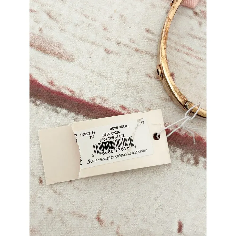 KATE SPADE Rose Gold Heritage Spade Hinged Bangle Bracelet Heart Stud Earrings